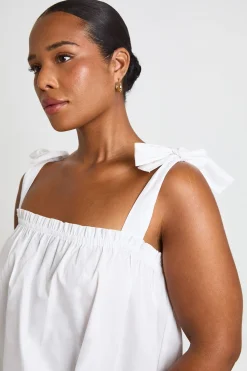 boohoo Haut Grande Taille À Épaules Nouées Et Ourlet En Dentelle<Femme Satin Et Dentelle|Tops