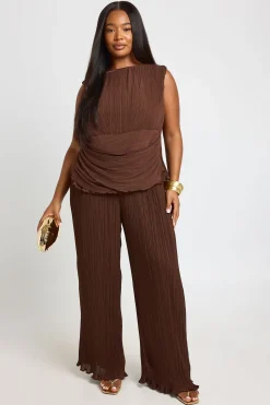 boohoo Haut Grande Taille Plissé Encolure Slash Taille Cache-cœur<Femme Tops