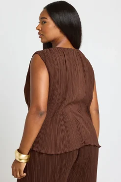 boohoo Haut Grande Taille Plissé Encolure Slash Taille Cache-cœur<Femme Tops