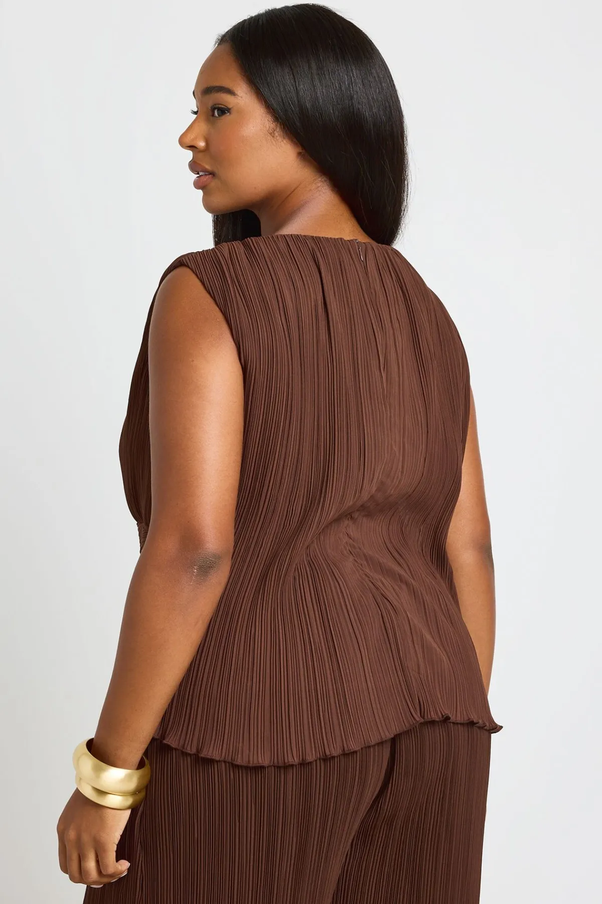 boohoo Haut Grande Taille Plissé Encolure Slash Taille Cache-cœur<Femme Tops