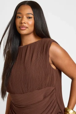 boohoo Haut Grande Taille Plissé Encolure Slash Taille Cache-cœur<Femme Tops