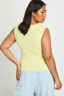 Haut Grande Taille Sans Manches À Col Bénitier