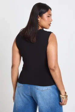boohoo Haut Grande Taille Sans Manches À Col Bénitier<Femme Tops