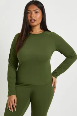 Haut Grande Taille Super Doux à Manches Longues avec Détails de Coutures