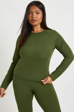 Haut Grande Taille Super Doux à Manches Longues avec Détails de Coutures