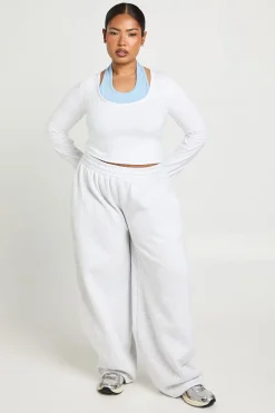 Haut Grande Taille Superposé 2-en-1 Avec Col Licou Contrasté
