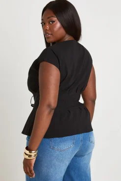 boohoo Haut Grande Taille Super Stretch Avec Détail Noué<Femme Tops