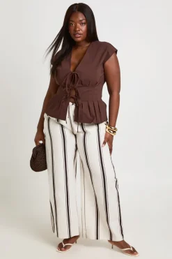 boohoo Haut Grande Taille Super Stretch Avec Détail Nœud<Femme Tops