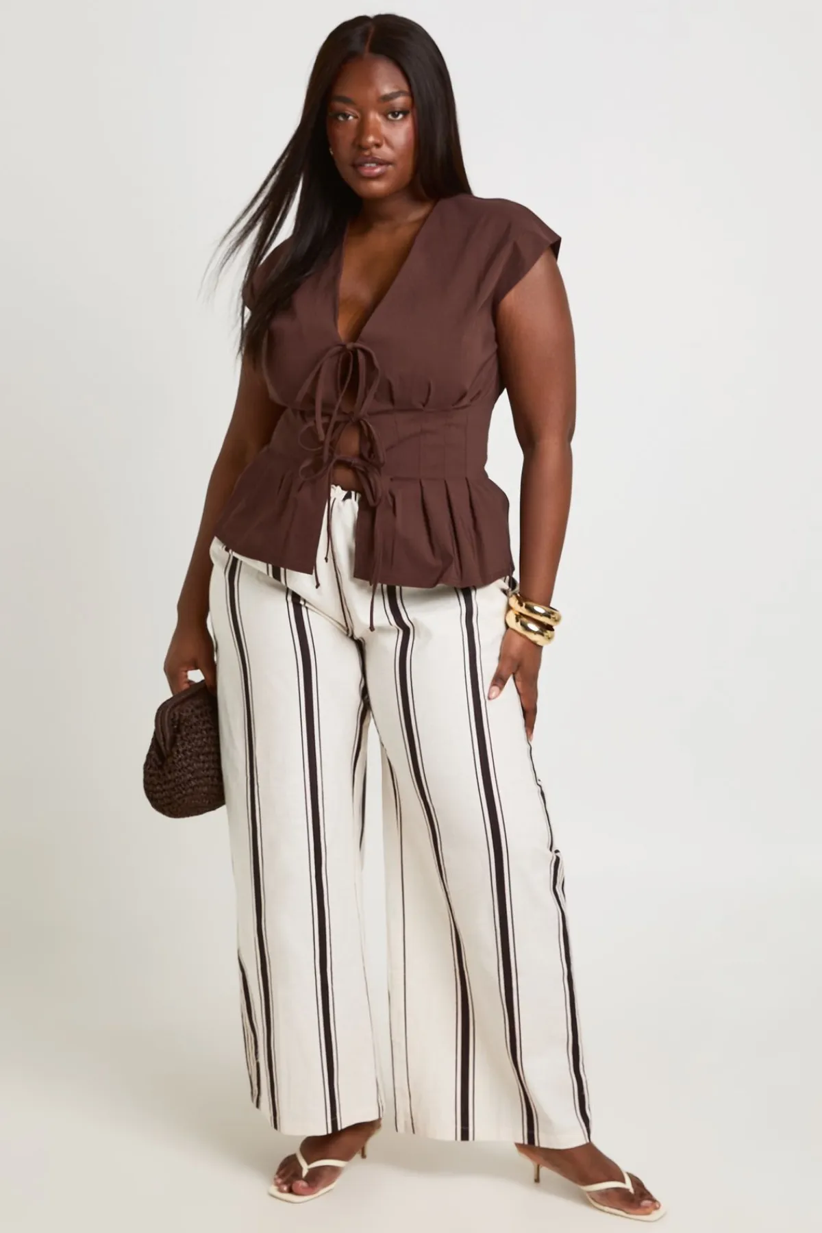 boohoo Haut Grande Taille Super Stretch Avec Détail Nœud<Femme Tops