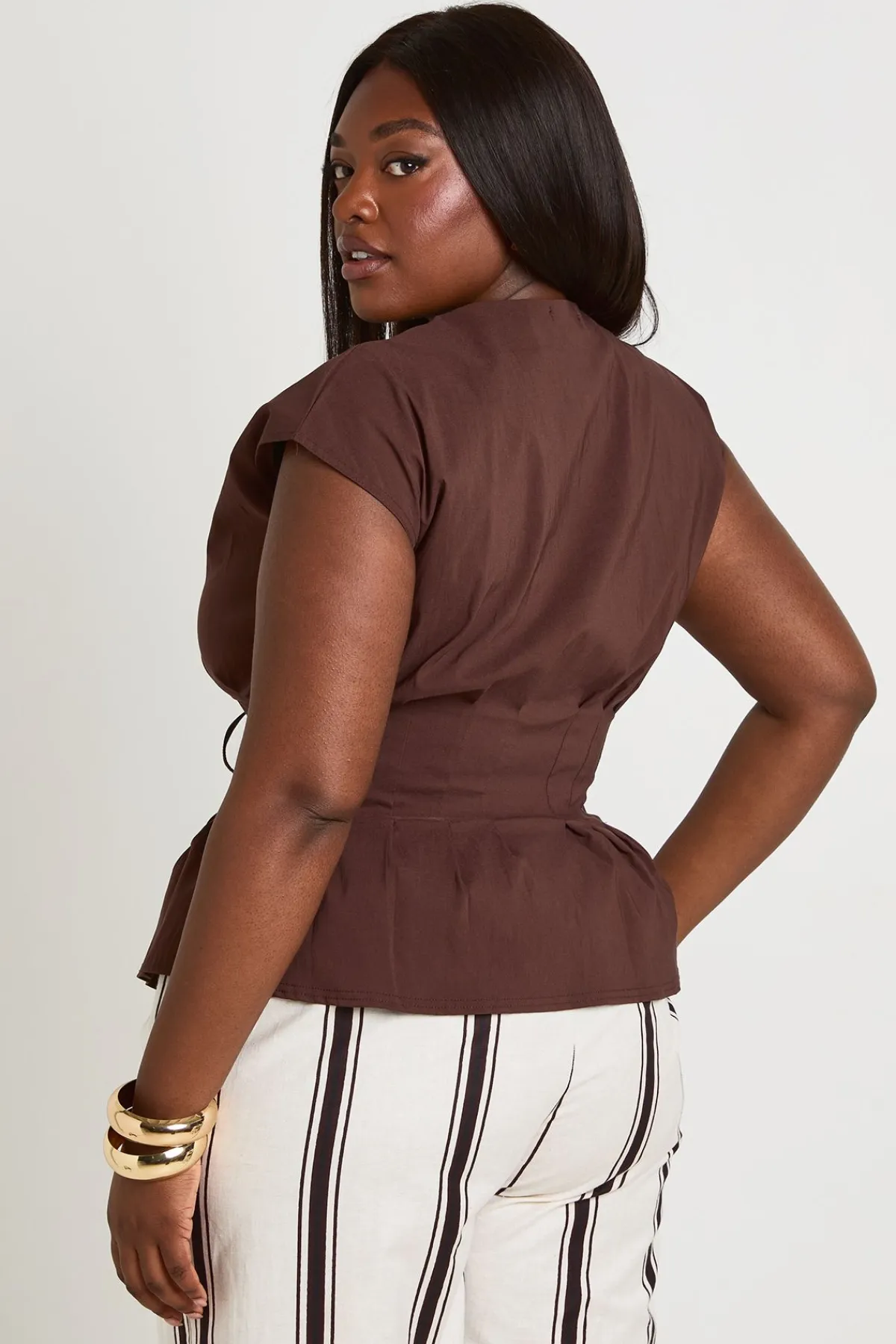 boohoo Haut Grande Taille Super Stretch Avec Détail Nœud<Femme Tops