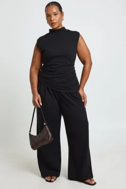 boohoo Haut Grande Taille Taille Froncée Ourlet Asymétrique<Femme Tops