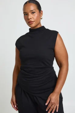 boohoo Haut Grande Taille Taille Froncée Ourlet Asymétrique<Femme Tops
