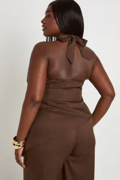 Haut Grande Taille Tissé Cache-cœur À Ourlet Asymétrique