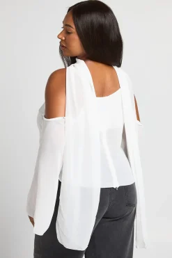 Haut Grande Taille Transparent À Col Bénitier Avec Détail Foulard
