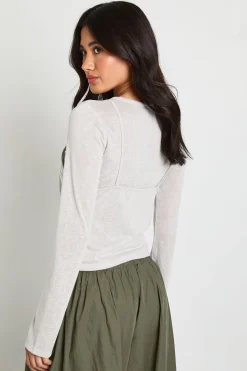 Haut Henley Transparent À Double Épaisseur