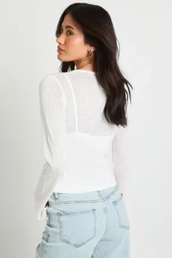 Haut Henley Transparent À Double Épaisseur