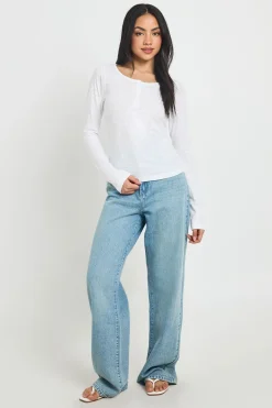 Haut Henley Transparent En Coton Slub