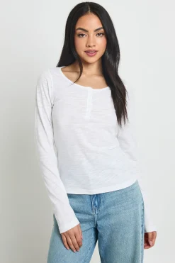 Haut Henley Transparent En Coton Slub