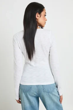 Haut Henley Transparent En Coton Slub