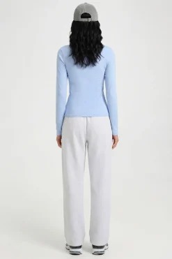 Haut Henley Transparent En Jersey Flammé