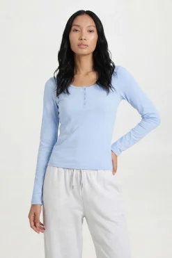 Haut Henley Transparent En Jersey Flammé