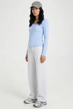 Haut Henley Transparent En Jersey Flammé