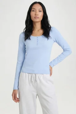 Haut Henley Transparent En Jersey Flammé
