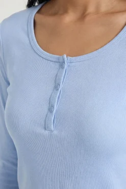 Haut Henley Transparent En Jersey Flammé