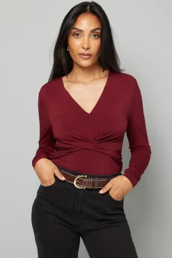 Wallis Haut Jersey Petite à Détail Torsadé Devant<Femme Tops