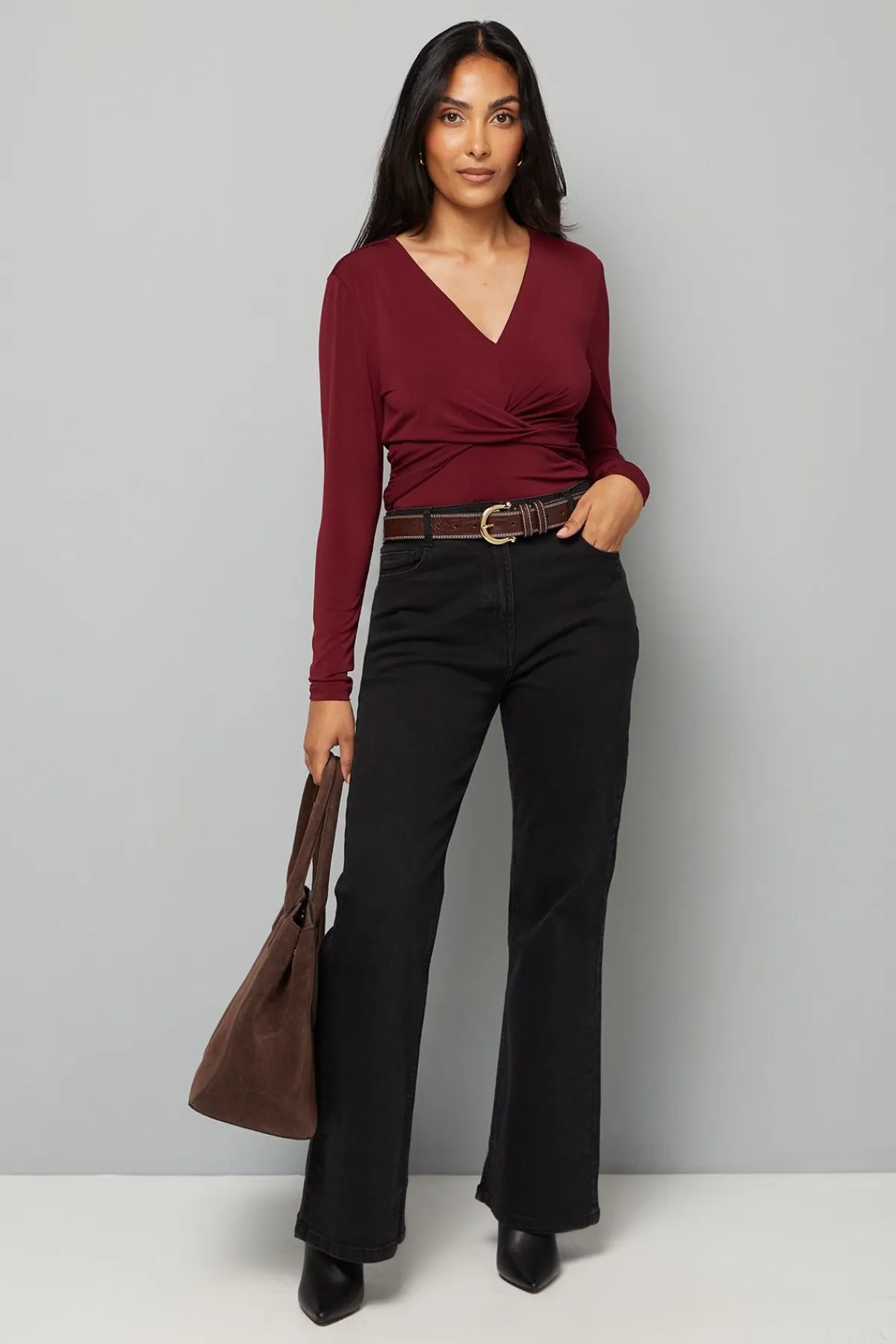Wallis Haut Jersey Petite à Détail Torsadé Devant<Femme Tops