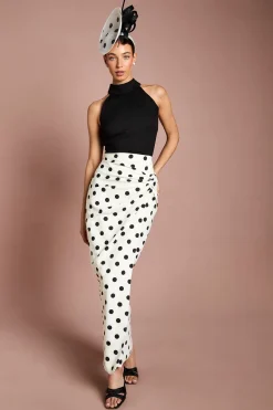 Coast Haut Lisa En Ponte À Col Licou Couleur Tan Avec Liens En Organza<Femme Tops