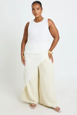 boohoo Haut Long Asymétrique À Ourlet Superposé Grande Taille<Femme Tops