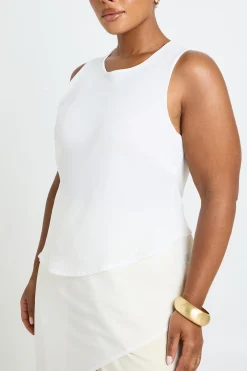 boohoo Haut Long Asymétrique À Ourlet Superposé Grande Taille<Femme Tops
