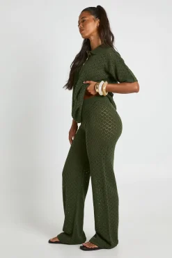 Haut Long Au Crochet Et Pantalon Large