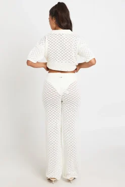 Haut Long Au Crochet Et Pantalon Large