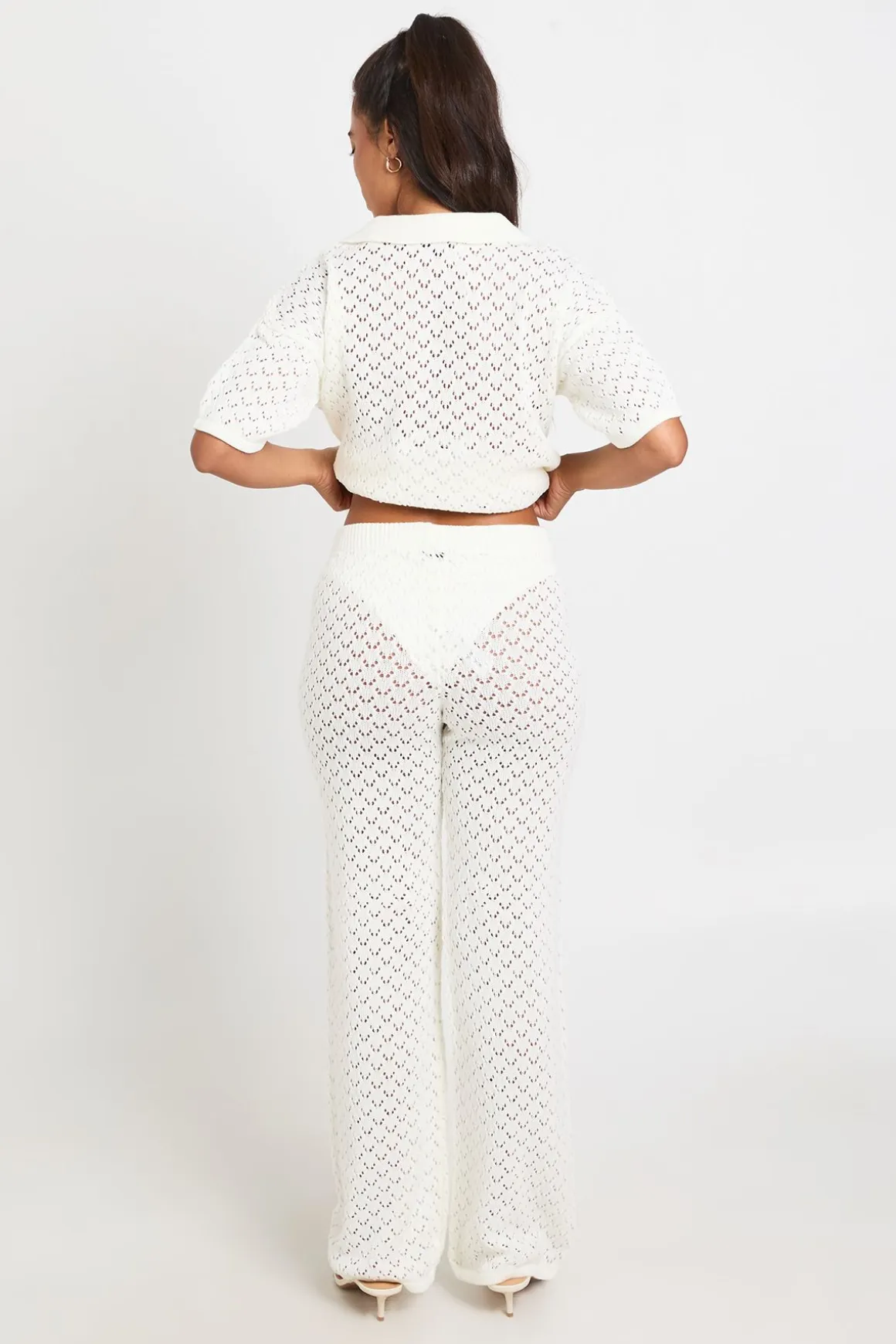 Haut Long Au Crochet Et Pantalon Large