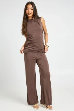 boohoo Haut Long En Modal Avec Fronces Latérales<Femme Tops