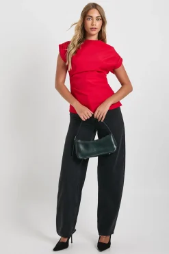boohoo Haut long en tissu à épaule dénudée<Femme Tops