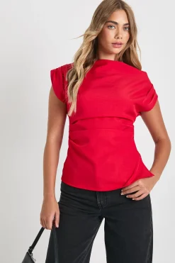 boohoo Haut long en tissu à épaule dénudée<Femme Tops