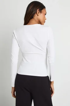 Haut longline ajusté à manches longues basique pour maternité