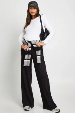 Haut longline ajusté à manches longues basique pour maternité