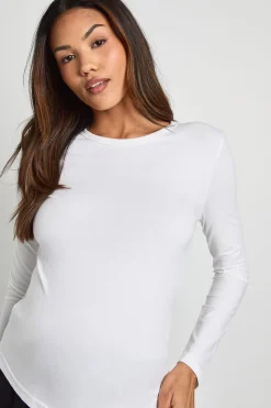 Haut longline ajusté à manches longues basique pour maternité