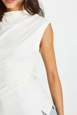 Haut Long À Ourlet Asymétrique Et Taille Froncée
