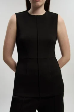 KarenMillen Haut Long Sans Manches Ponte<Femme Tops