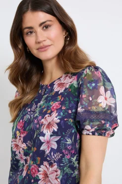 Wallis Haut À Manches Bouffantes En Dévoré Floral<Femme Tops