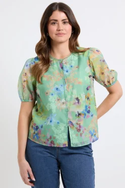 Wallis Haut À Manches Bouffantes En Organza<Femme Tops