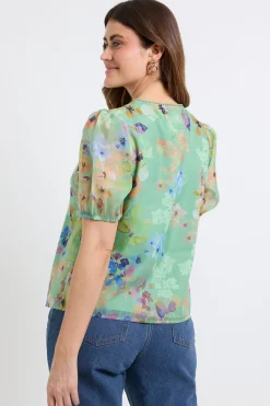 Wallis Haut À Manches Bouffantes En Organza<Femme Tops