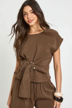 boohoo Haut À Manches Courtes Avec Détail De Garniture<Femme Tops