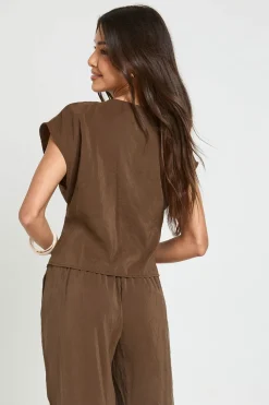 boohoo Haut À Manches Courtes Avec Détail De Garniture<Femme Tops