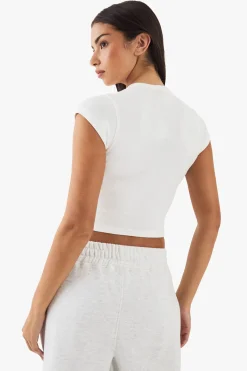 DSGN Studio Haut à Manches Courtes Brodé avec Détail Boutonné<Femme Dsgn Studio|Tops